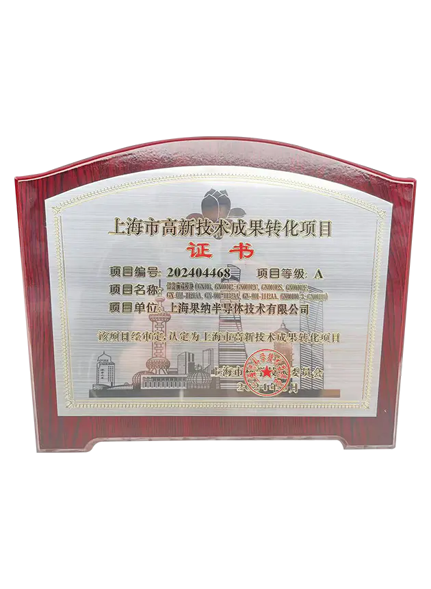 上海市高新技术成果转化项目证书